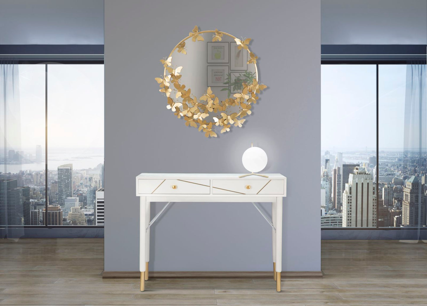 MIRROR BUTTERFLY ROUND CM 74X4X75