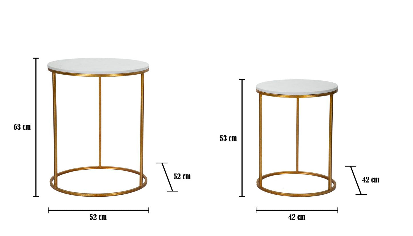 TABLE SIMPLY MARBLE COUPLE Ø 52X63-42X53