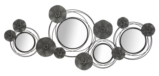 IRON PANEL WITH MIRRORS DARK ROUND CM 117X5,5X49