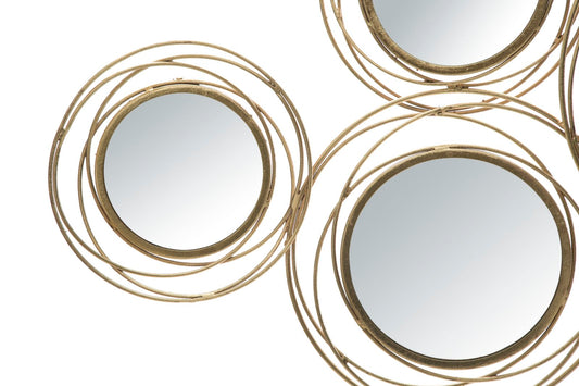 IRON PANEL WITH MIRRORS GOLD ROUND CM 124,5X4X53,5