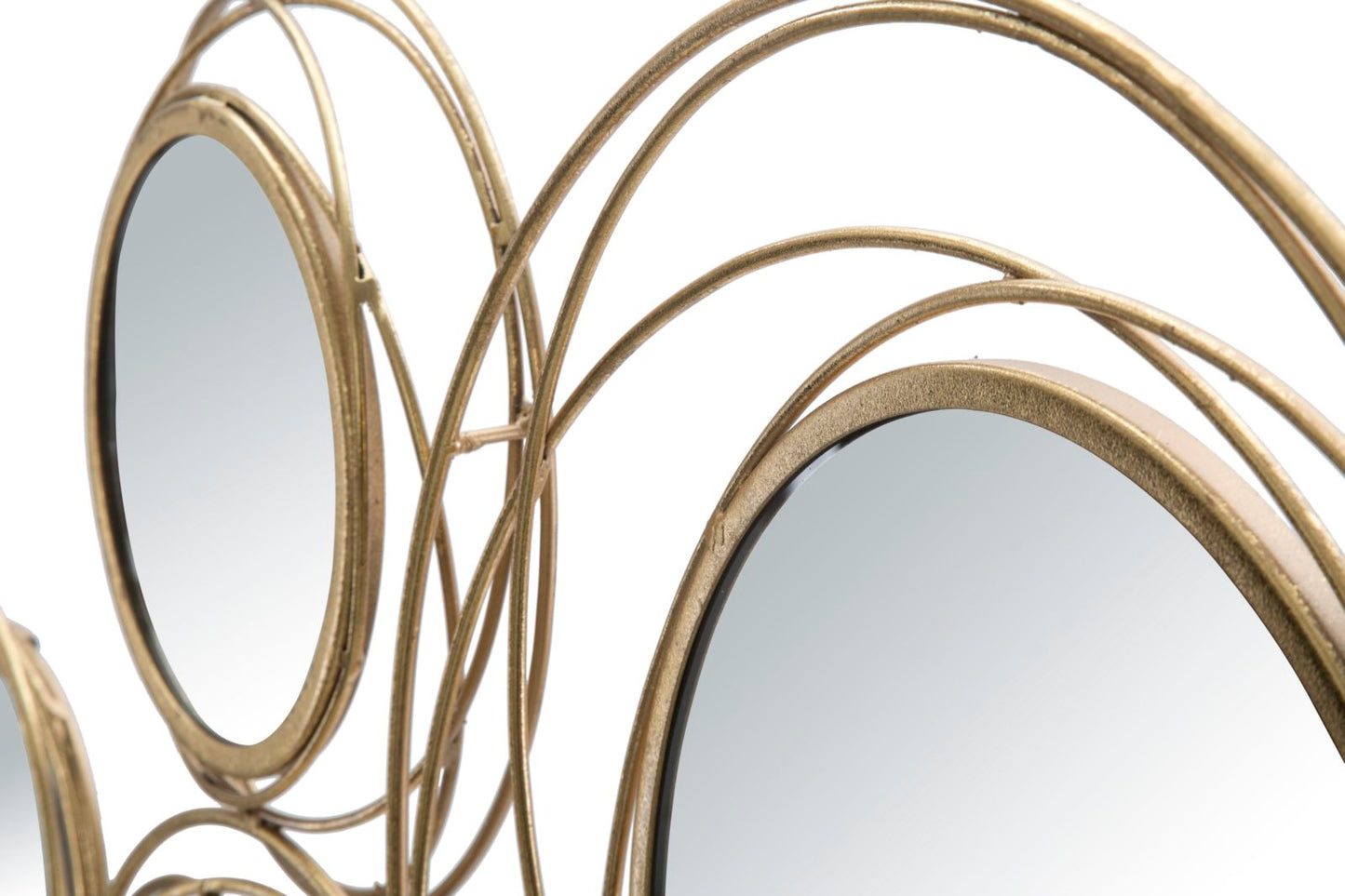 IRON PANEL WITH MIRRORS GOLD ROUND CM 124,5X4X53,5