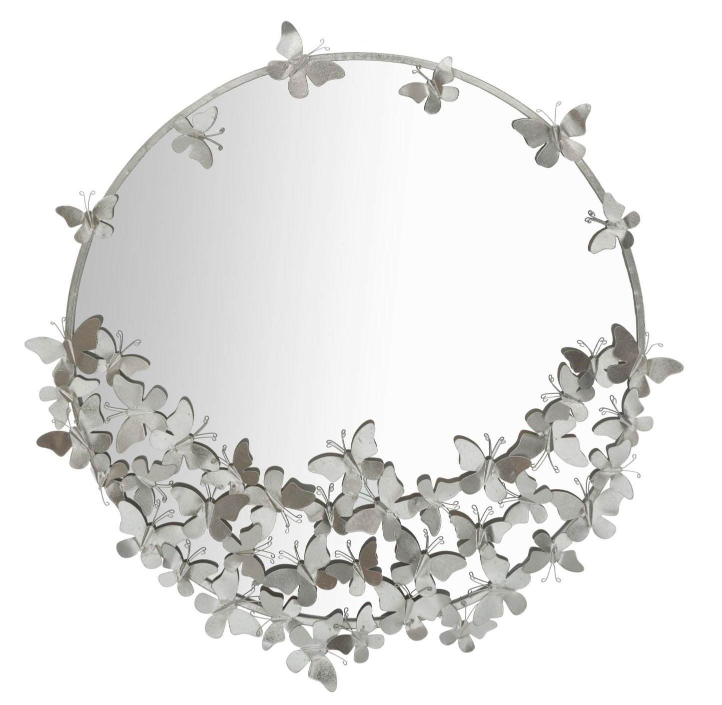 WALL MIRROR BUTTERFLY ROUND SILVER CM Ø 91X3X94