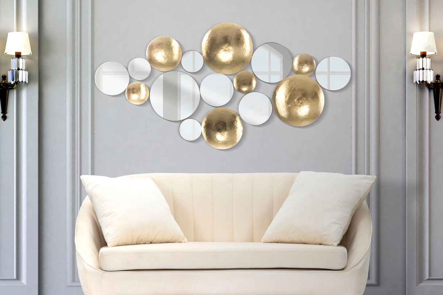 GOLD PANEL MIRROR GLAM CM 118X2,5X60