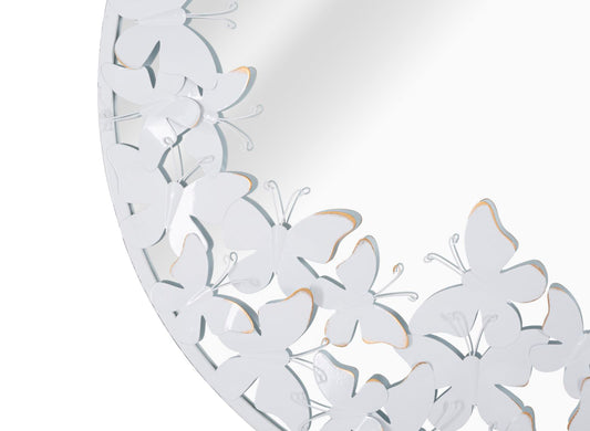 WALL MIRROR WHITE BUTTERFLY CM 62,5X2,3