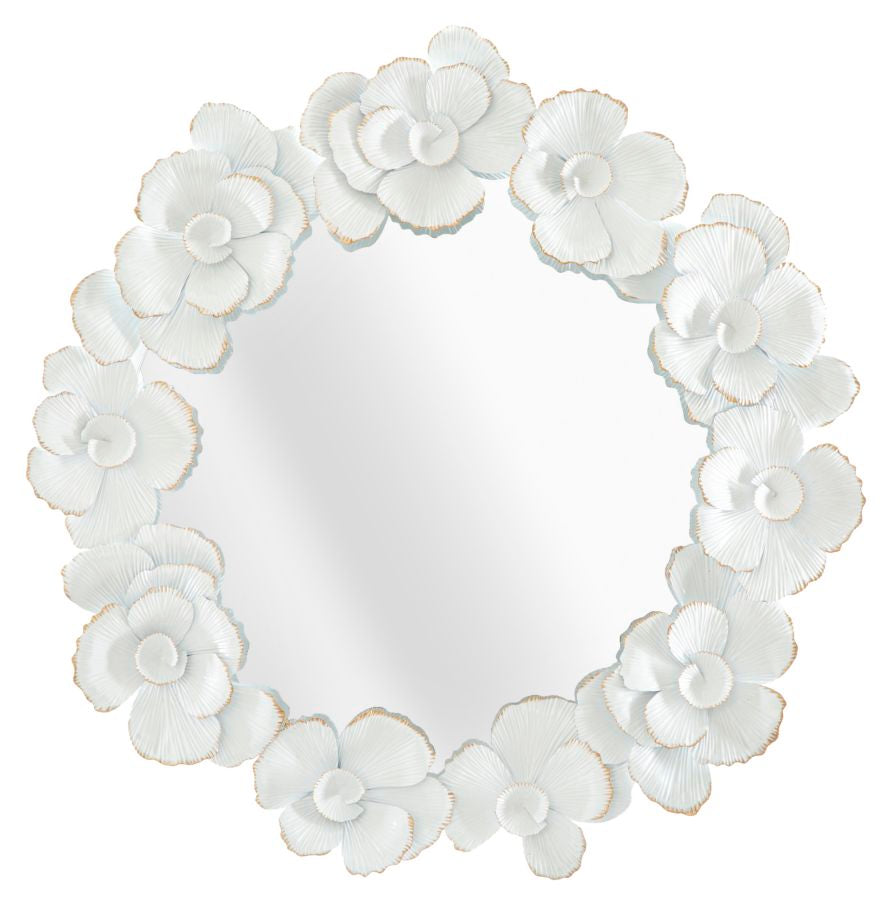 WALL MIRROR WHITE FLOWER CM 82X2,6X85,5