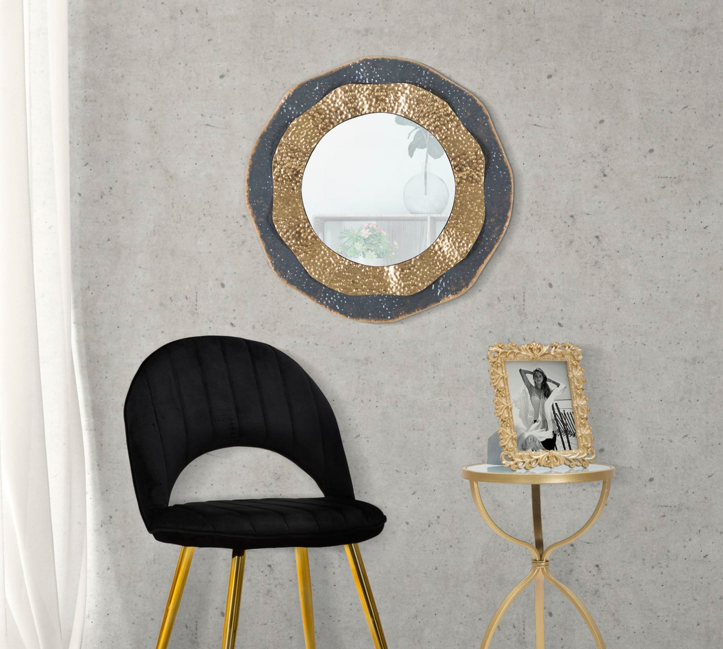 WALL MIRROR SHAI DARK CM Ø 65,5X5