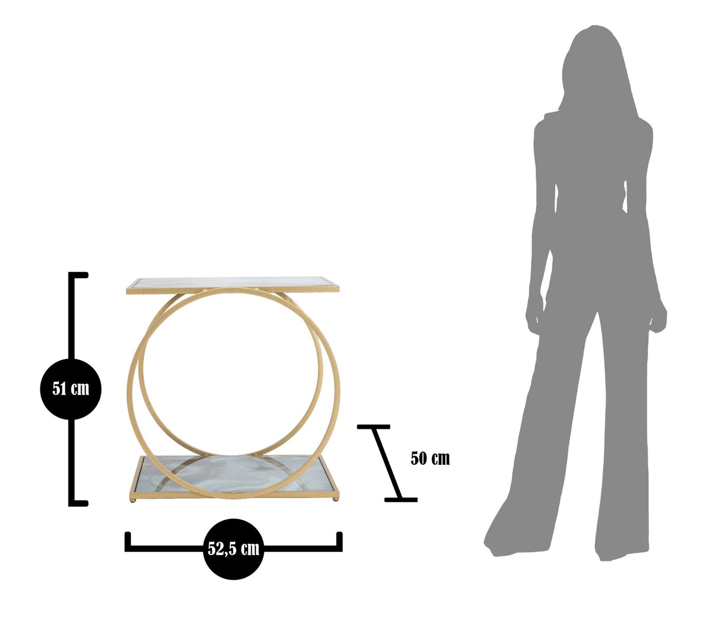 TABLE GLAM 2 LEVEL CM 52,5X50X51