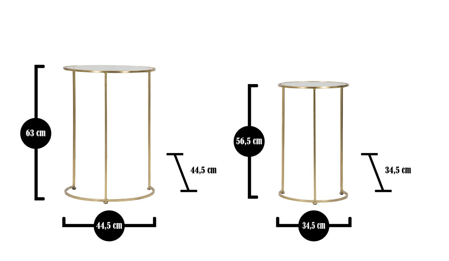 TABLE GLAM SIMPLY COPPIA CM Ø 44,5X63-34,5X56,5