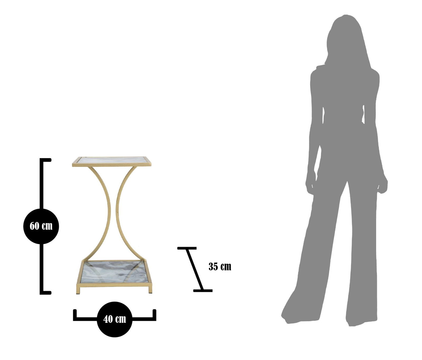 TABLE GLAM LEVEL CM 40X35X60