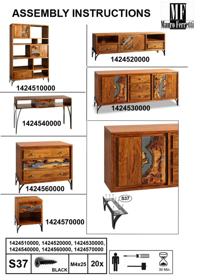 BEDSIDE MUSTANG CM 44X40X60 (LEGNO DI ACACIA NILOTICA)