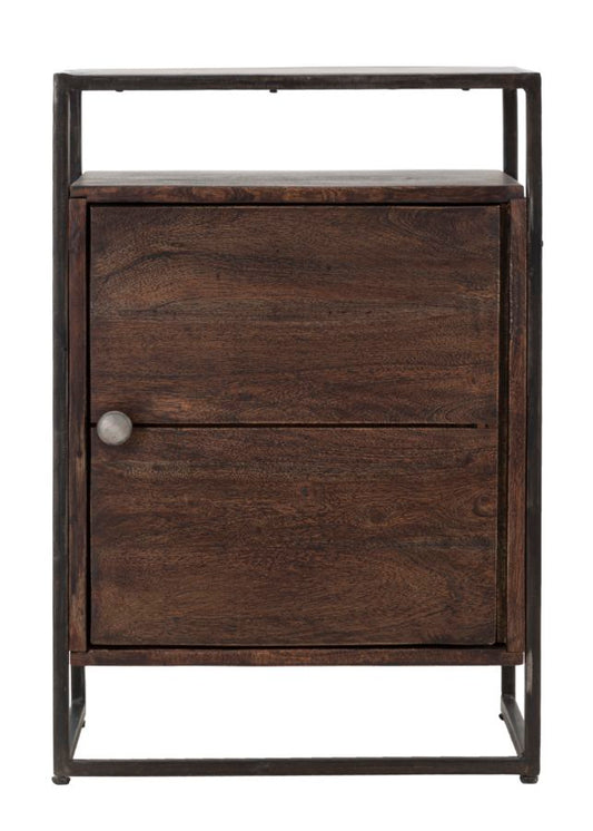 BEDSIDE 1DOOR BURN CM 45X30X66 (LEGNO DI ACACIA NILOTICA)