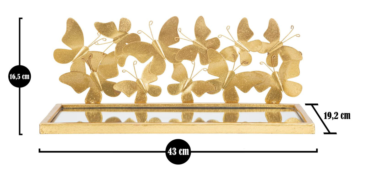 WALL BEDSIDE/SHELF BUTTERFLIES SET 2 PCS CM 43X19,2X16,5