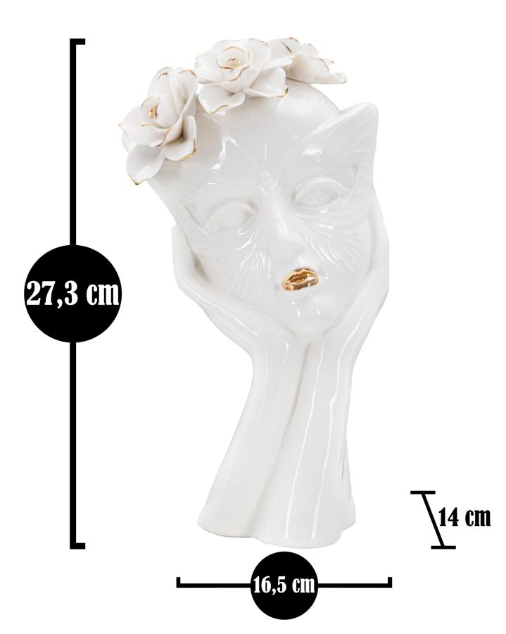 VASE WOMAN MASK CM 16,5X14X27,3