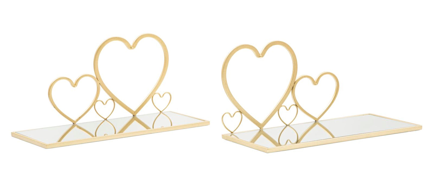 WALL BED SIDE HEARTS SET 2 PCS CM 41,5X18X21