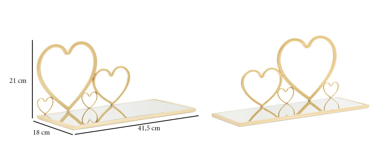 WALL BED SIDE HEARTS SET 2 PCS CM 41,5X18X21