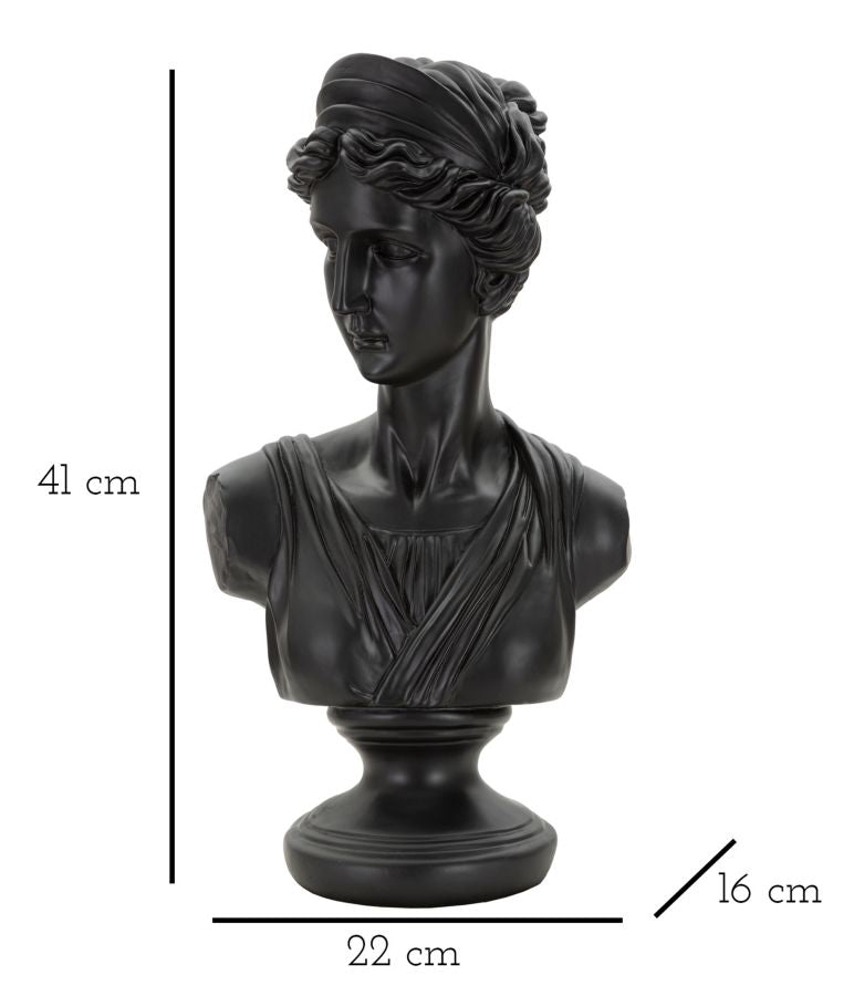 BLACK ROMAN WOMAND STATUE CM 22X16X41