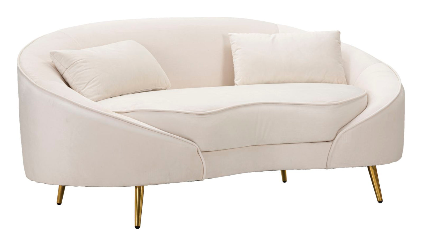 SOFA 2 SEATERS OSLO WITH CUSHIONS CREAM CM 148X84X68