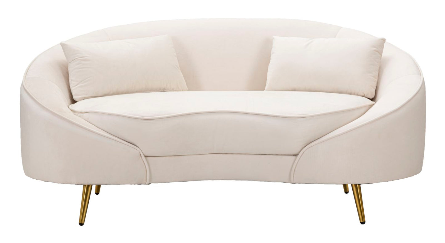 SOFA 2 SEATERS OSLO WITH CUSHIONS CREAM CM 148X84X68