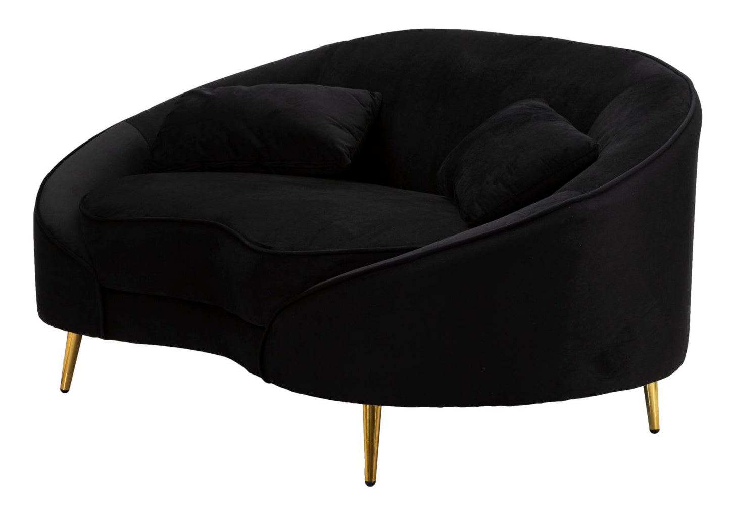 SOFA 2 SEATERS OSLO WITH CUSHIONS BLACK CM 148X84X68