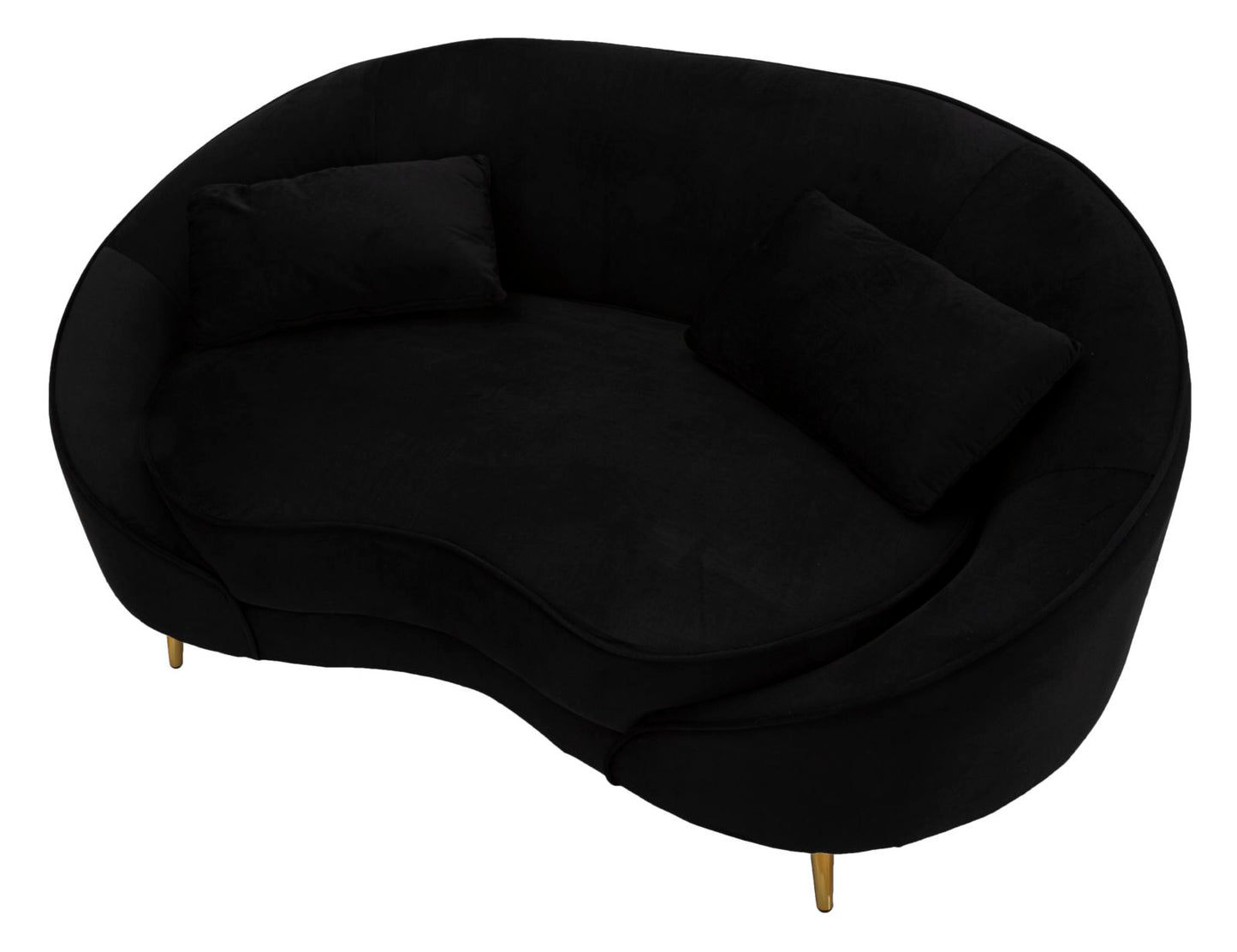 SOFA 2 SEATERS OSLO WITH CUSHIONS BLACK CM 148X84X68