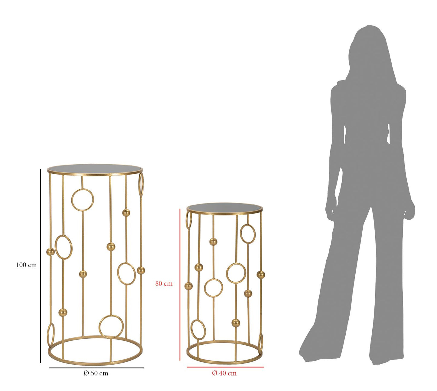 TABLE CAGE SET 2PCS CM Ø 50X100-40X80