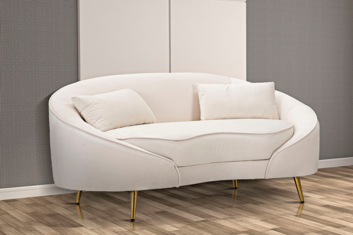 SOFA 2 SEATERS OSLO WITH CUSHIONS CREAM CM 148X84X68