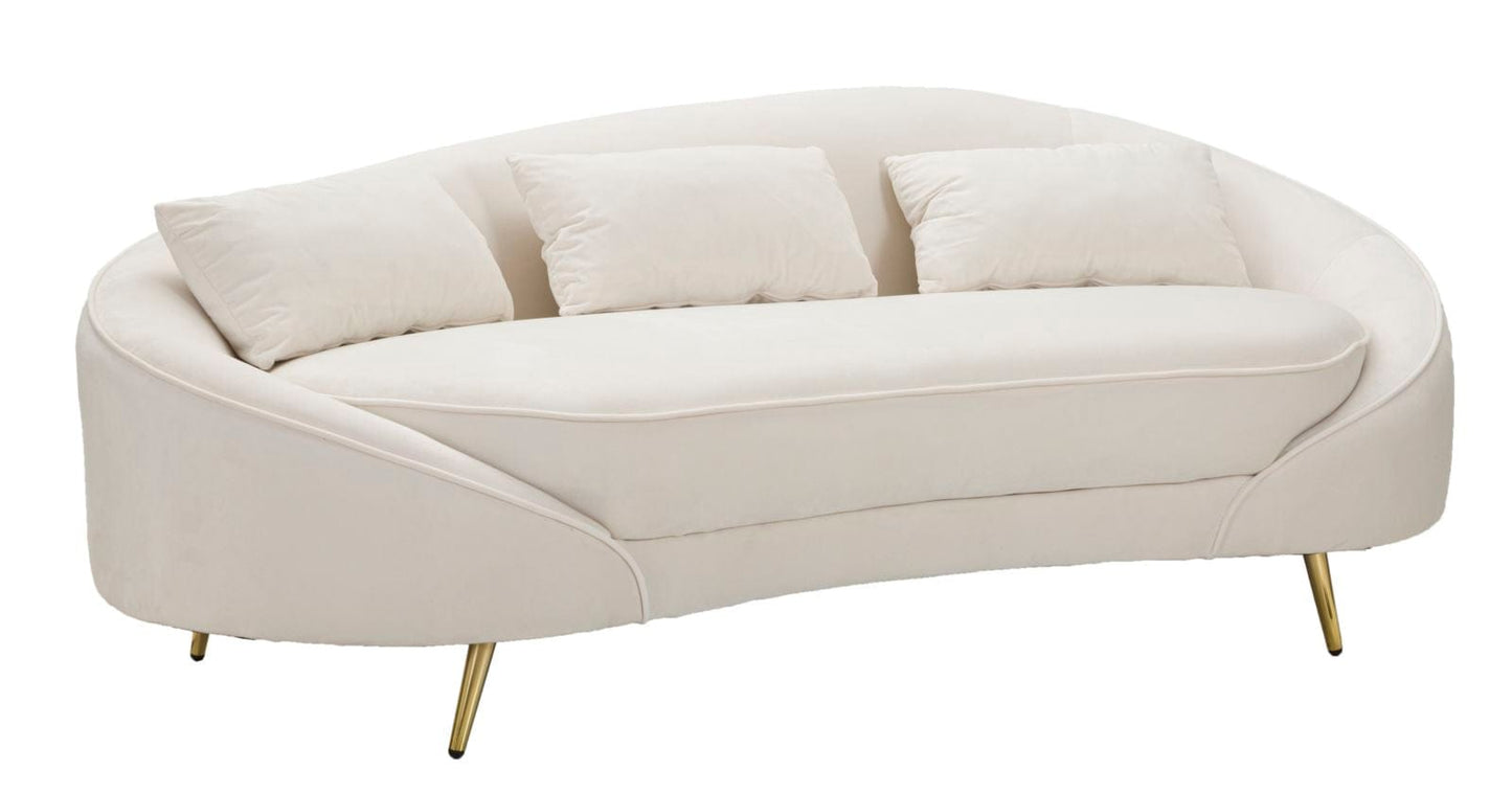 SOFA 3 SEATERS OSLO WITH CUSHIONS CREAM CM 185X84X68