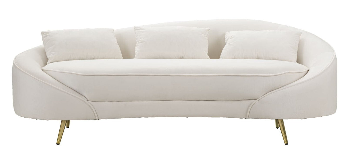 SOFA 3 SEATERS OSLO WITH CUSHIONS CREAM CM 185X84X68