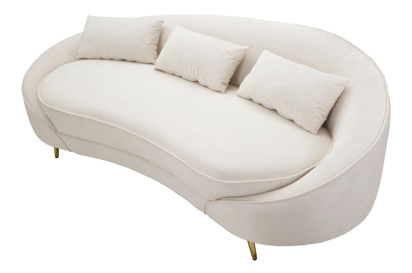 SOFA 3 SEATERS OSLO WITH CUSHIONS CREAM CM 185X84X68