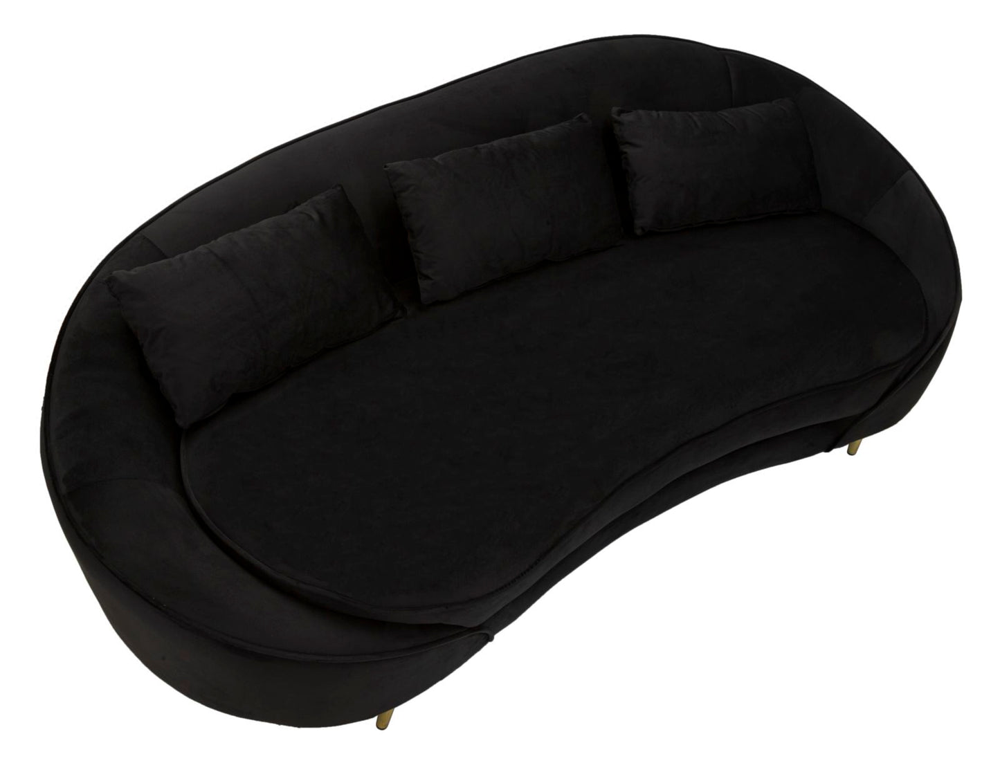 SOFA 3 SEATERS OSLO WITH CUSHIONS BLACK CM 185X84X68