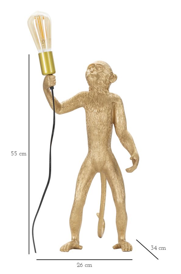 TABLE LAMP MONKEY GOLD CM Ø 26X34X55