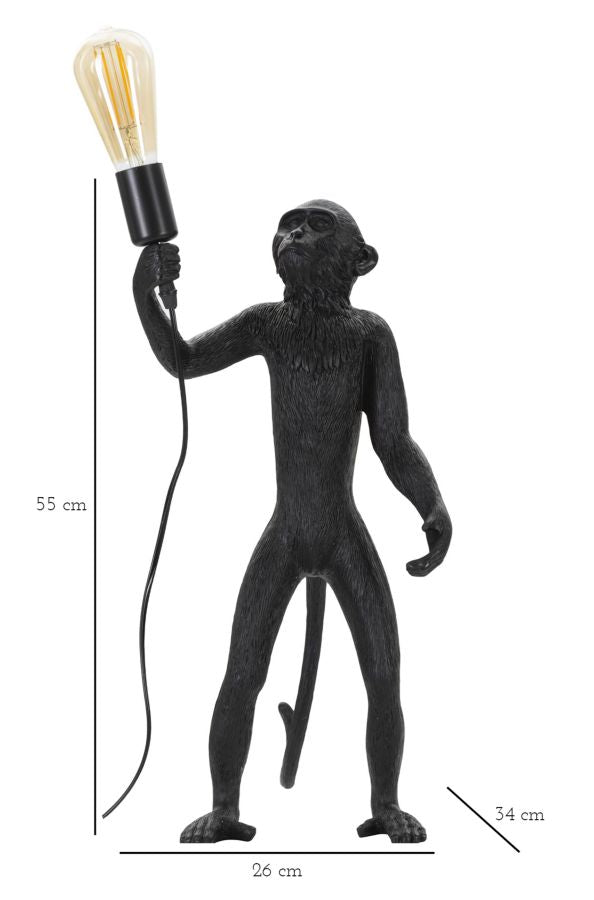 TABLE LAMP MONKEY BLACK CM Ø 26X34X55