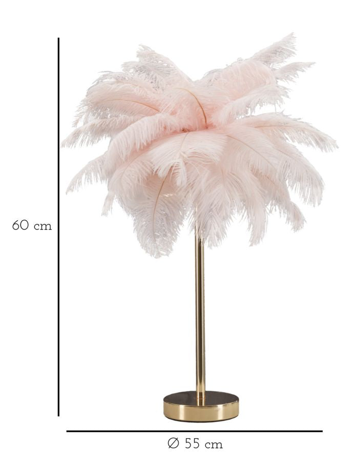 TABLE LAMP PALM PINK CM Ø 40X55