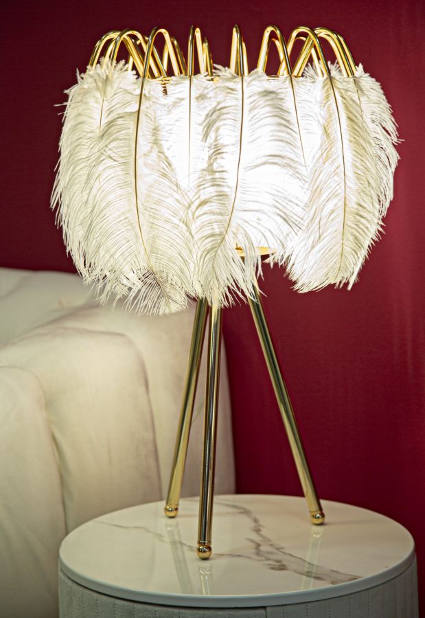 TABLE LAMP FEATHER STAND CM Ø 40X60