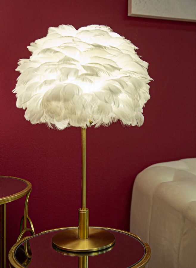 TABLE LAMP BALL FEATHER CM Ø 30X50