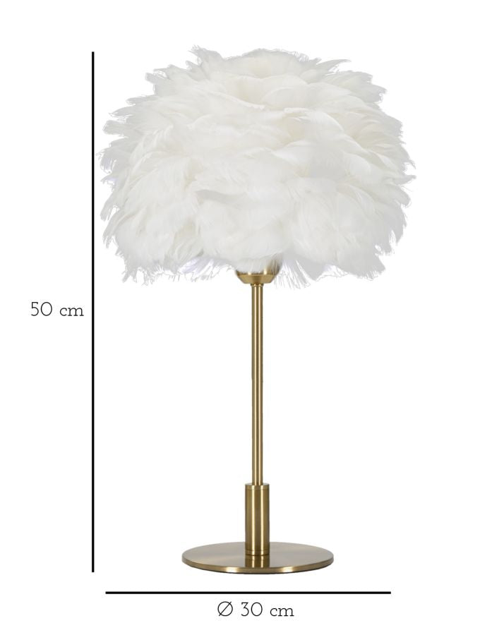 TABLE LAMP BALL FEATHER CM Ø 30X50