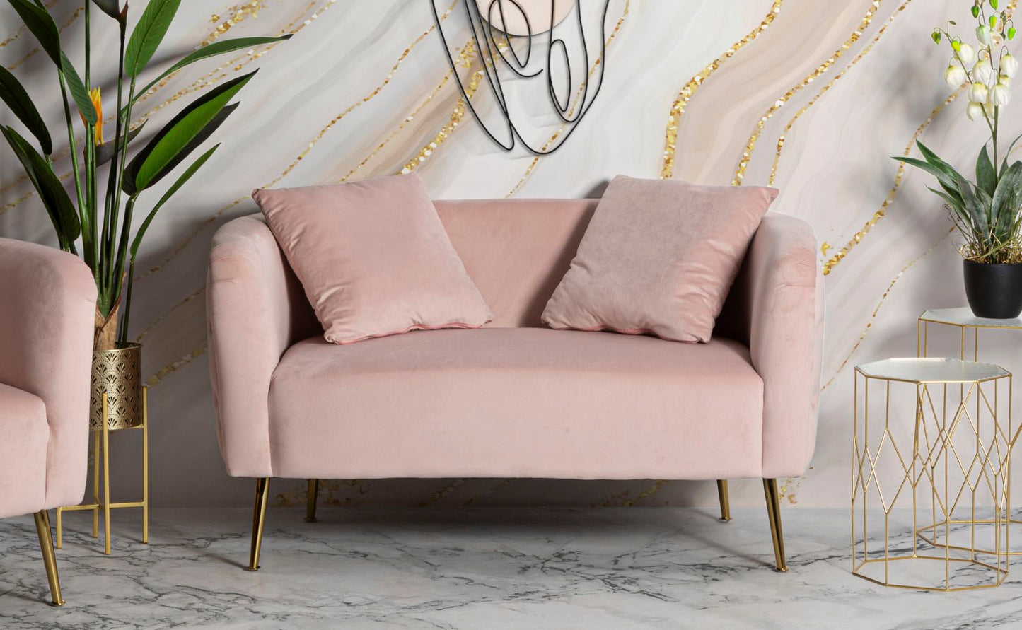 SOFA BUCAREST PINK CM 127X74X73