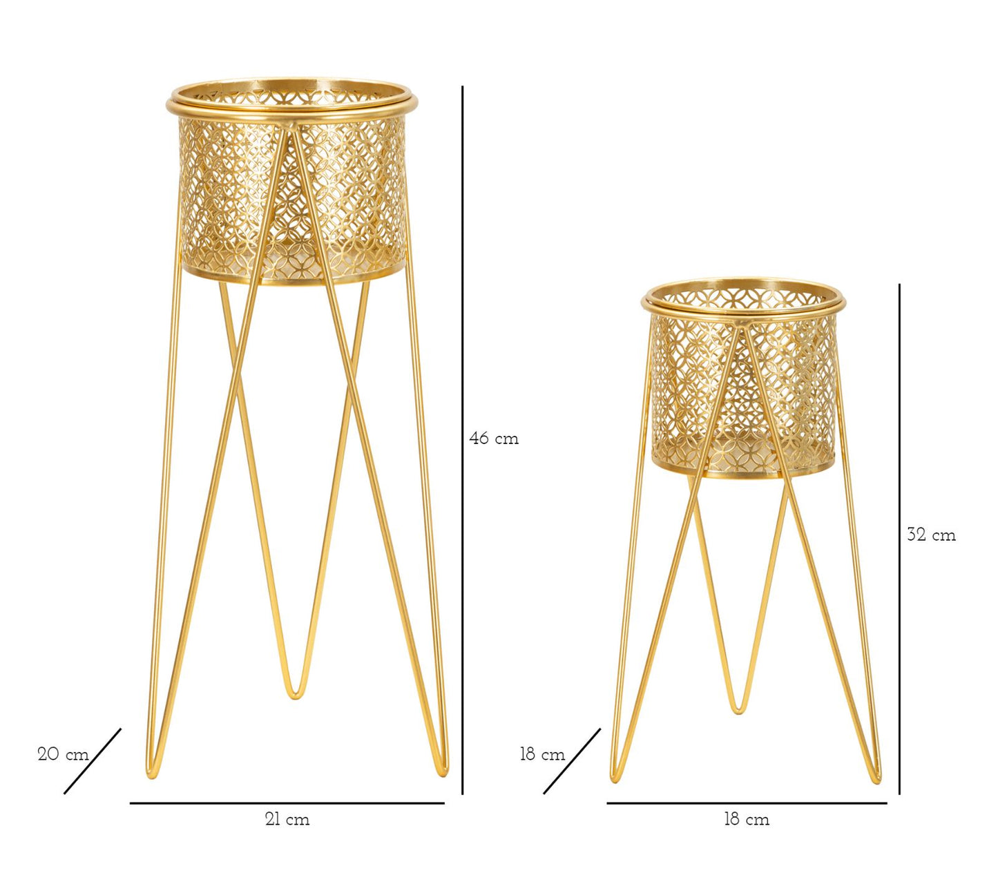 VASE HOLDER NAT SET 2 PCS CM 21X20X46-18X18X32