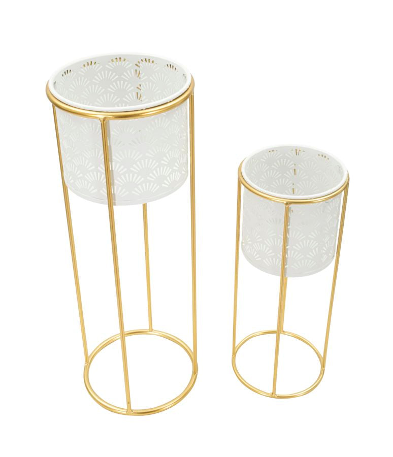 VASE HOLDER WHITY SET 2 PCS CM Ø 17X46-14X34