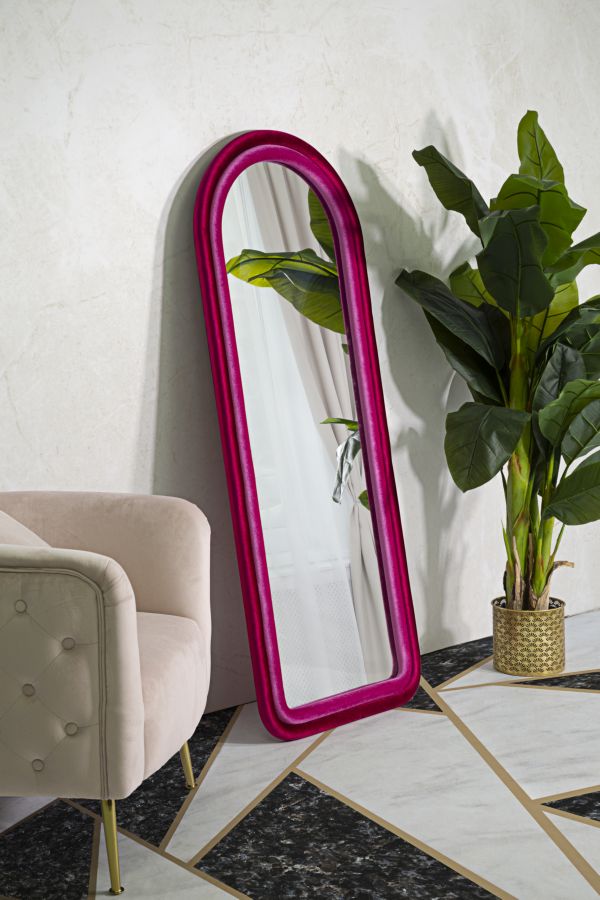 WALL MIRRORO CLOE FUXIA VELVET CM 60X4X160