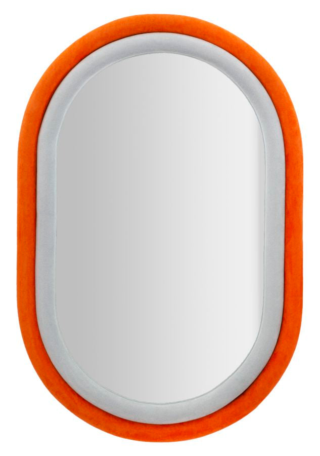 WALL MIRROR ANTONY ORANGE/MIX VELVET CM 60X4X90