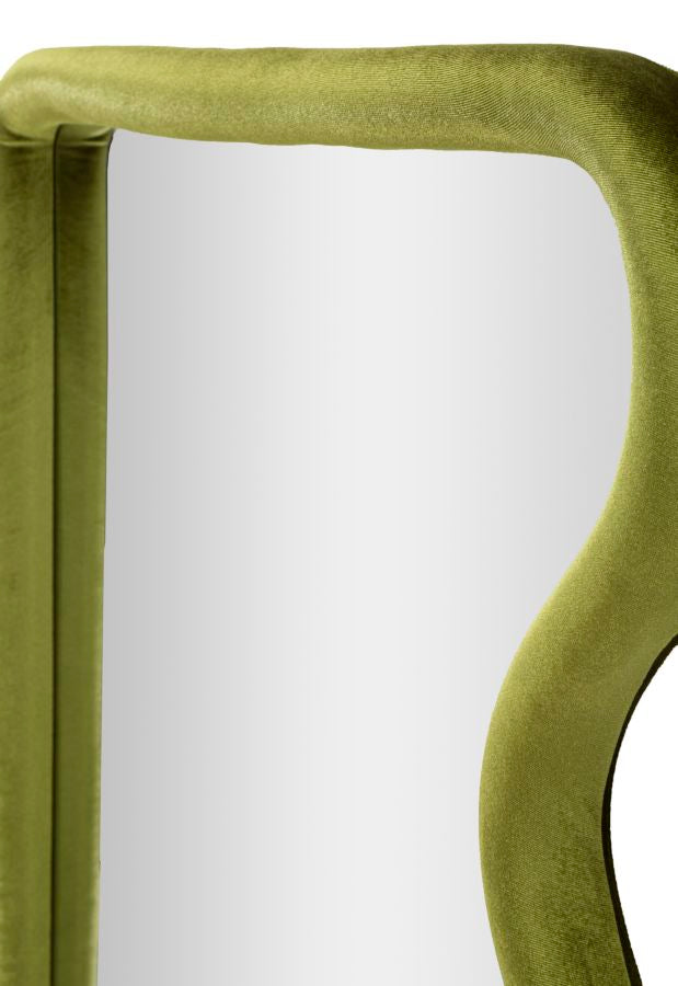 WALL MIRROR TOD GREEN VELVET CM 60X4X90