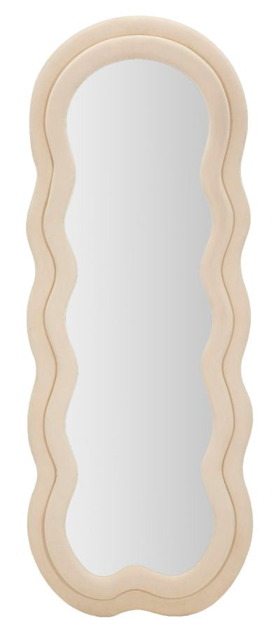 WALL MIRROR MIKI CREAM VELVET CM 60X4X160