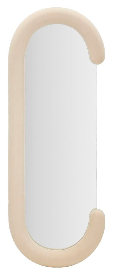 WALL MIRROR CHANTAL CREAM VELVET CM 60X7X160