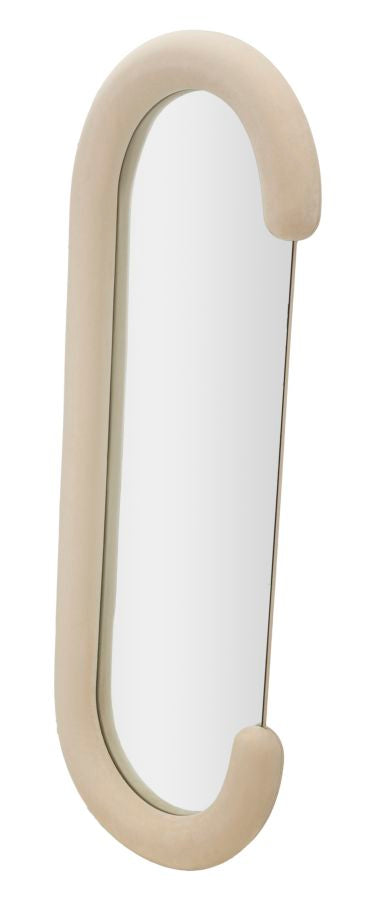 WALL MIRROR CHANTAL CREAM VELVET CM 60X7X160