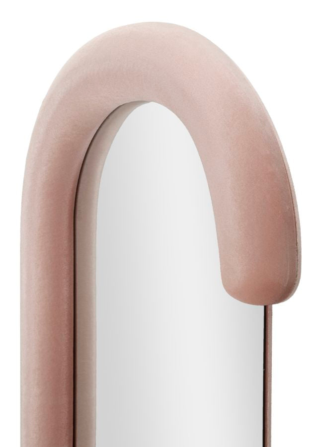 WALL MIRROR CHANTAL PINK VELVET CM 60X7X160