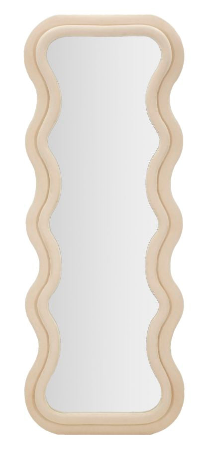 WALL MIRROR EMILY CREAM VELVET CM 60X6X160