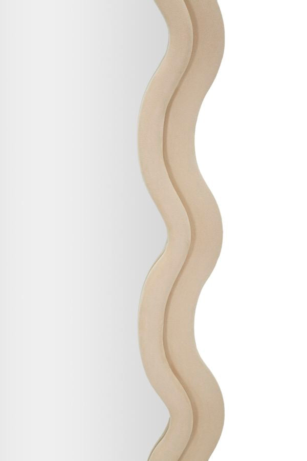 WALL MIRROR EMILY CREAM VELVET CM 60X6X160