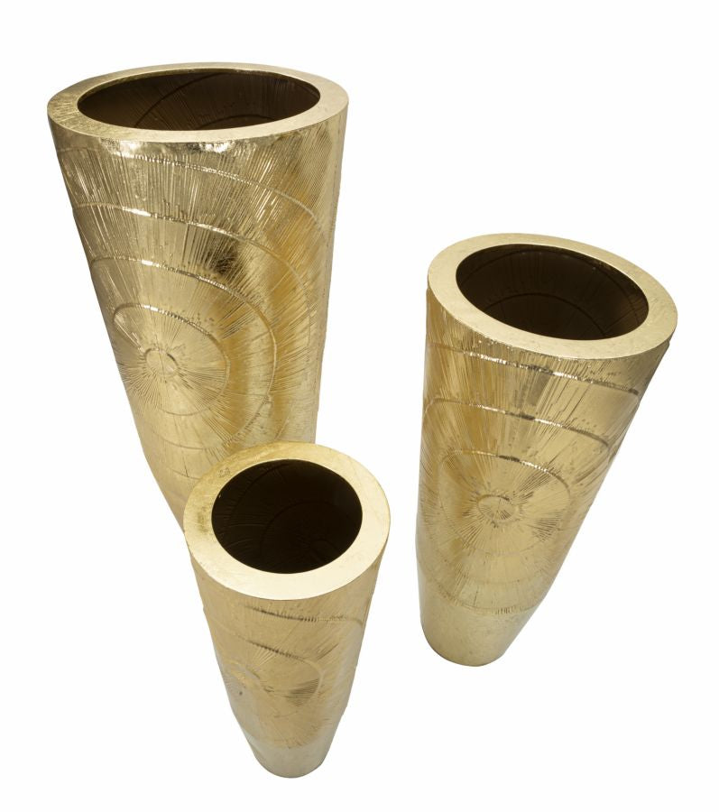 VASE HOLDER GOLDELY SET 3 PCS CM Ø 50,8X114,9-40X92,7-29,8X70,5