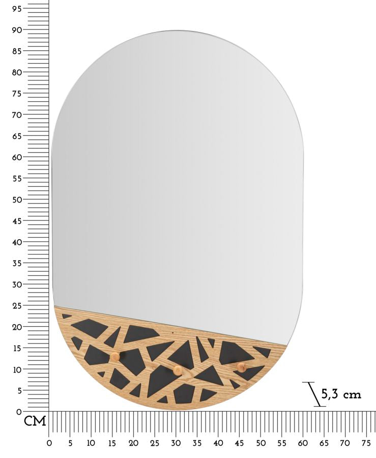 WALL MIRROR C/APP-ABITI CARV CM 60X5,3X90